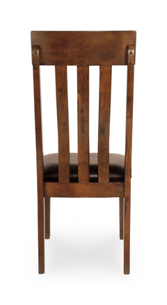Medium Brown Dining Chairs, back view; sold as a matching pair; tables, additional chairs and accessories excluded - 2