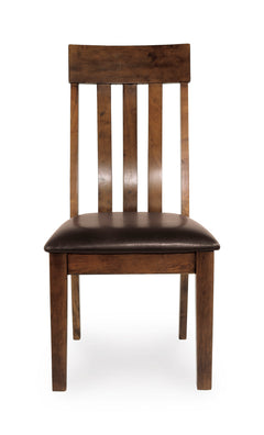 Medium Brown Dining Chairs, front view; sold as a matching pair; tables, additional chairs and accessories excluded - 3