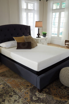 8 Inch — Medium Memory Foam Mattress, bedroom angle; Queen shown, base and accessories not included - 2