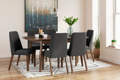 Brown Table / Charcoal/Brown Seating / Table + 6 Chairs, product view 2; included: 1 table; 6 matching chairs; all other furniture and accessories excluded - 37