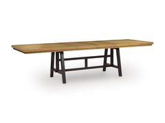 Black/Brown / Dining Table Only, table angle with leaves installed; one table included; chairs, stools and benches excluded; additional furniture and accessories excluded - 1