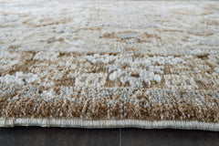 Neutral Botanical Memory Foam Area Rug in Brown, Beige and Gray, surface detail - 3