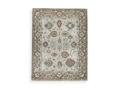 Neutral Botanical Memory Foam Area Rug in Brown, Beige and Gray, larger size front view - 5