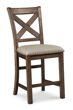 Beige / Counter Height — Set of 2 Stools, product view; matching pair included; additional furniture and accessories excluded - 1