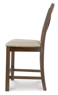 Beige / Counter Height — Set of 2 Stools, alternate side view; matching pair included; additional furniture and accessories excluded - 7