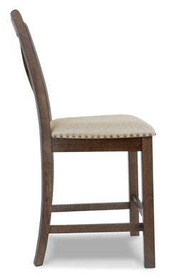 Beige / Counter Height — Set of 2 Stools, side view; matching pair included; additional furniture and accessories excluded - 8