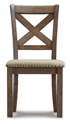 Beige Dining Chairs, front view; sold as a matching pair; tables, additional chairs and accessories excluded - 5