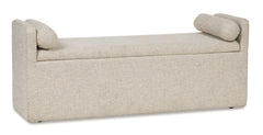 Black/Brown / 1 Beige Storage Bench, product view 1; one beige storage bench; table and all chairs excluded; other furniture and accessories excluded - 36