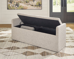 Black/Brown / 1 Beige Storage Bench, product view 7; one beige storage bench; table and all chairs excluded; other furniture and accessories excluded - 42
