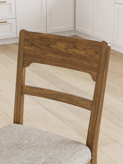 Oatmeal/Light Brown / Fixed — Set of 2 Stools, design detail; matching pair included; additional furniture and accessories excluded - 3