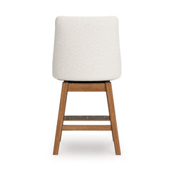 Oatmeal/Light Brown / Swivel — Set of 2 Stools, back view; matching pair included; additional furniture and accessories excluded - 8