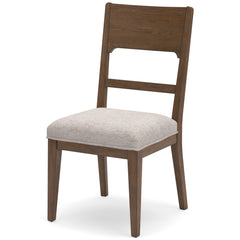 Oatmeal/Light Brown Dining Chairs, alternate angle view; sold as a matching pair; tables, additional chairs and accessories excluded - 3