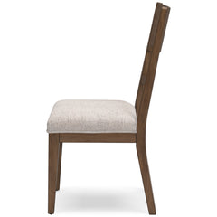 Oatmeal/Light Brown Dining Chairs, alternate side view; sold as a matching pair; tables, additional chairs and accessories excluded - 7