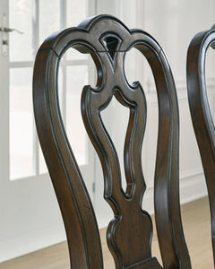 Dark Brown Dining Chairs, chair detail; sold as a matching pair; tables, additional chairs and accessories excluded - 4