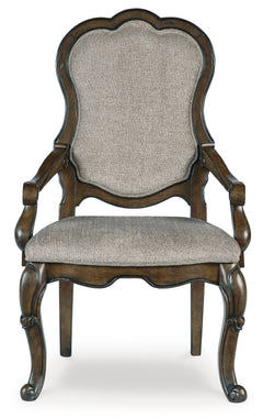 Dark Brown Dining Chairs, front view; sold as a matching pair; tables, additional chairs and accessories excluded - 4