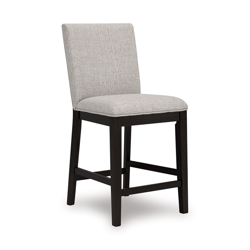 Performance Fabric Counter Stools with Dark Wood Frames, Set of 2