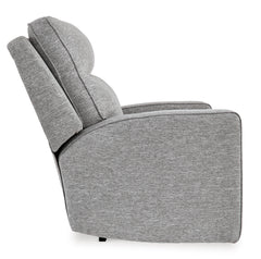 Pewter Power Reclining Seating, power recliner chair side view - 15