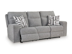Pewter Power Reclining Seating, sofa reclined angle - 2