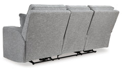 Pewter Power Reclining Seating, sofa back view - 3