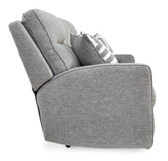 Pewter Power Reclining Seating, sofa side view - 5