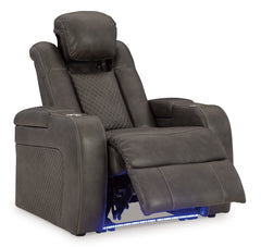 Shadow Power Reclining Seating, power recliner chair reclined angle with blue lighting - 12