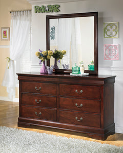 Reddish Brown / Dresser + Mirror, product view; view 8; shown pieces are reference views; only the selected configuration is included - 8
