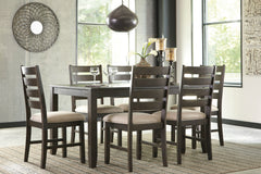 Brown / 7-Piece Dining Set: Table + 6 Chairs, product view 4; includes 1 table, 6 chairs; decorative accessories and other furniture excluded - 4