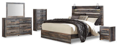 Rustic Brown with Orange and Teal Accents / 5pc Set / King, view 1; selected configuration only; mattress bedding and decorative accessories not included - 18