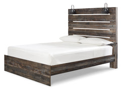 Rustic Brown with Orange and Teal Accents / Bed + Nightstand / Queen, view 1; selected configuration only; mattress bedding and decorative accessories not included - 3