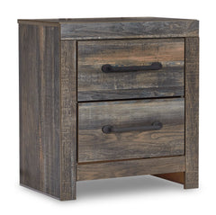 Rustic Brown with Orange and Teal Accents / Bed + Nightstand / Full, view 3; selected configuration only; mattress bedding and decorative accessories not included - 44
