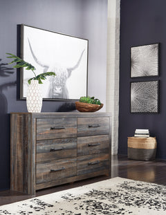 Rustic Brown with Orange and Teal Accents / Dresser, view 5; selected configuration only; mattress bedding and decorative accessories not included - 56