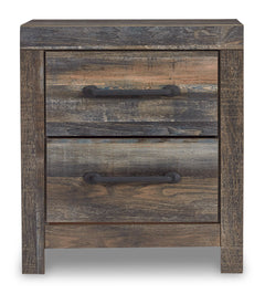 Rustic Brown with Orange and Teal Accents / Nightstand, view 2; selected configuration only; mattress bedding and decorative accessories not included - 65