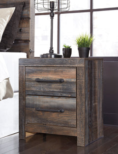 Rustic Brown with Orange and Teal Accents / Nightstand, view 5; selected configuration only; mattress bedding and decorative accessories not included - 68