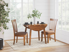 Rustic Brown Table / Rustic Brown Seating / Table + 2 Chairs, product view 1; included: 1 table; 2 matching chairs; all other furniture and accessories excluded - 6