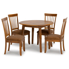 Rustic Brown Table / Rustic Brown Seating / Table + 4 Chairs, product view 2; included: 1 table; 4 matching chairs; all other furniture and accessories excluded - 8