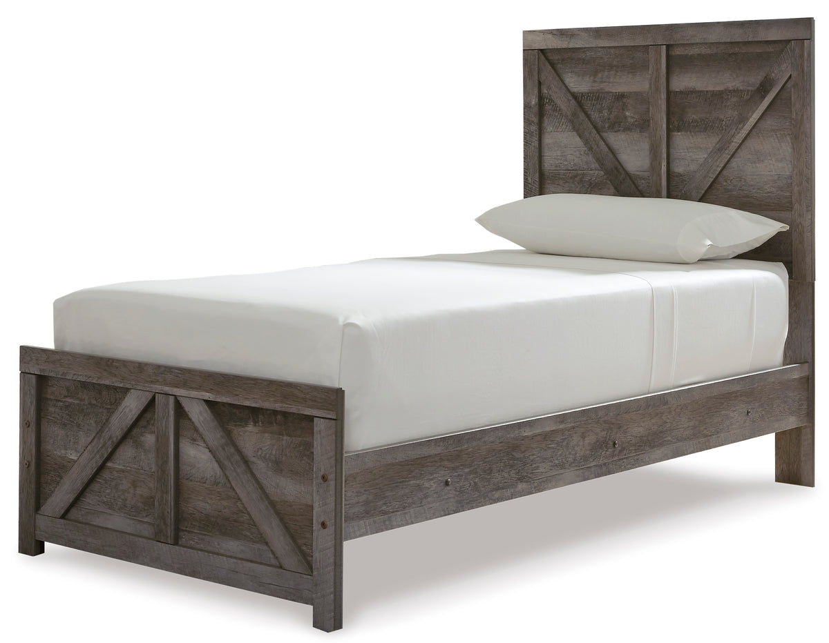 Gray Bed Twin, view 1; exact selected furniture; mattress foundation bedding and accessories excluded