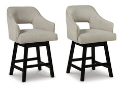 Linen/Brown / Counter Height — Set of 2 Stools, additional product view; matching pair included; additional furniture and accessories excluded - 8