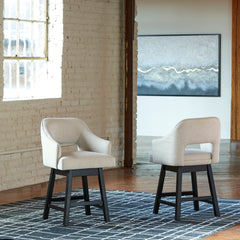 Linen/Brown / Counter Height — Set of 2 Stools, additional product view; matching pair included; additional furniture and accessories excluded - 9