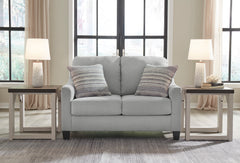 Shadow gray living room seating, loveseat arrangement view; only selected configuration included - 10
