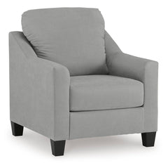 Shadow gray living room seating, chair angled view - 11