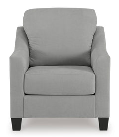 Shadow gray living room seating, chair front view - 12