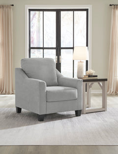 Shadow gray living room seating, chair arrangement view; only selected configuration included - 15
