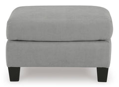 Shadow gray living room seating, ottoman front view - 19