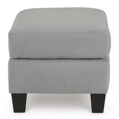 Shadow gray living room seating, ottoman side view - 20