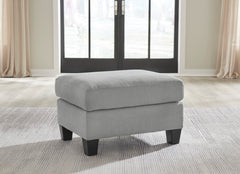 Shadow gray living room seating, ottoman arrangement view; only selected configuration included - 21