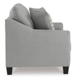Shadow gray living room seating, loveseat side view - 8