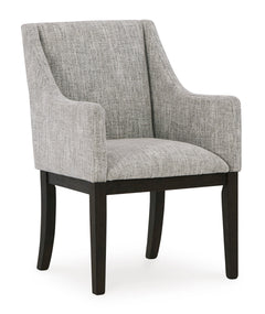 Beige/Dark Brown / Pair of Dining Armchairs, angle view; 2 chairs included; additional furniture and accessories excluded - 1