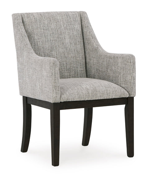 Slope-Arm Upholstered Dining Armchairs, Set of 2