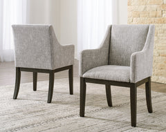 Beige/Dark Brown / Pair of Dining Armchairs, additional product view; 2 chairs included; additional furniture and accessories excluded - 3