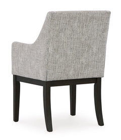 Beige/Dark Brown / Pair of Dining Armchairs, back view; 2 chairs included; additional furniture and accessories excluded - 4